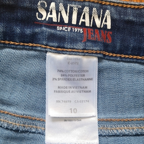 Santana Womens Blue Denim Jeans Size 10 Medium Wash Mid Rise - Picture 6 of 13